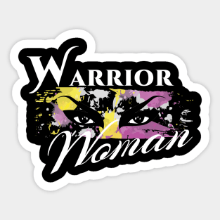 Warrior Woman | Splatter War Paint Pink Yellow White Sticker